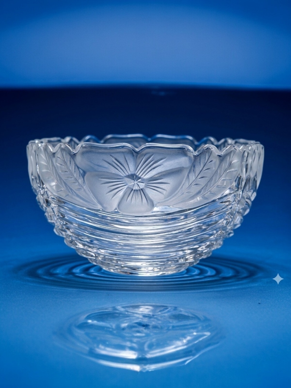 Crystal Clear Industries Crystal Candy Bowl in the "Rose Petals Frosted" Pattern